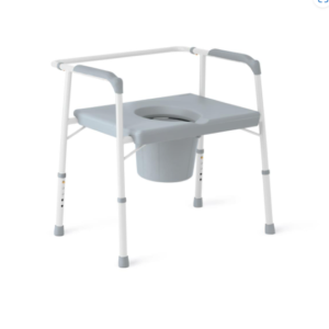 EXTRA WIDE 24" STEEL BARIATRIC COMMODE WITH 650 LB CAPACITY, ELONGATED